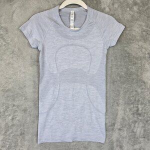 Lululemon Shirt Womens 4 Gray Swiftly Tech Short Sleeve Seamless Running Top
